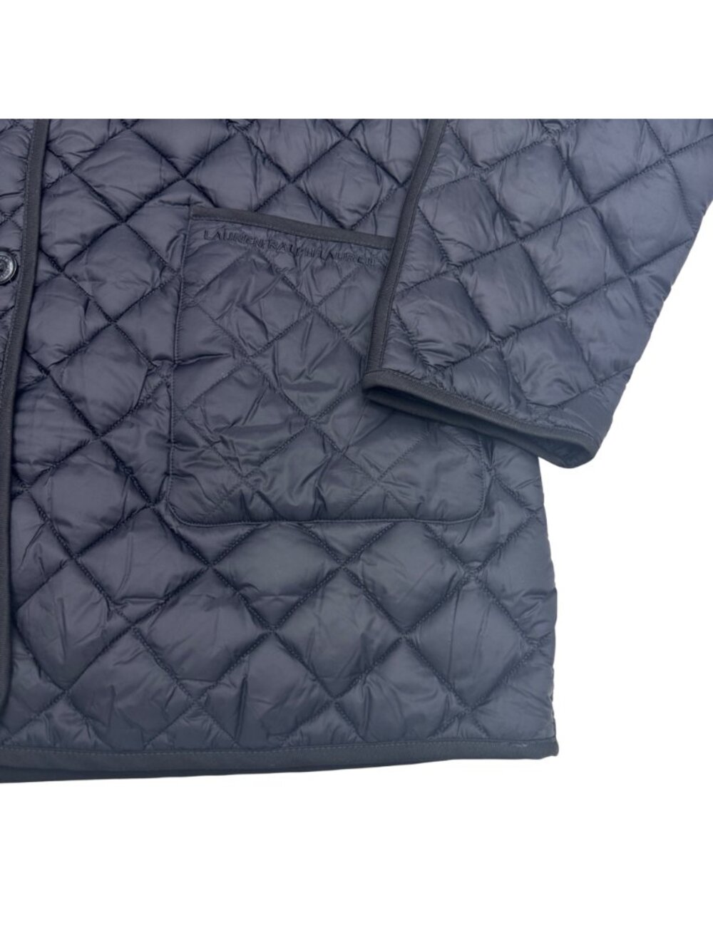 NWT Lauren Ralph Lauren Women's Black Diamond-Quilted Mockneck Jacket, Size XXL - Picture 4 of 9